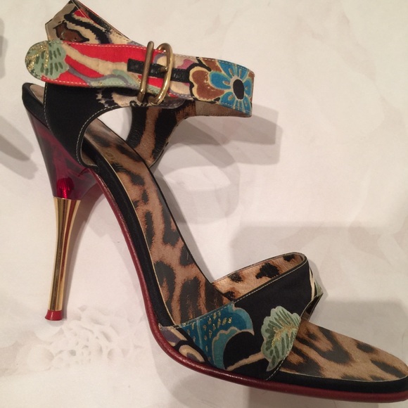 SOLD,Roberto Cavalli Satin Ankle Strap Heel - Picture 6 of 8